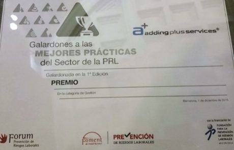 Galardón a Addingplus como mejores practicas PRL 2015