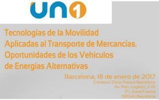 Cartel UNO jornadas de tecnologías de movilidad aplicada al transporte de mercancías