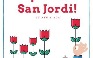 Dibujo felicitación para Sant Jordi con rosas y logo addingplus