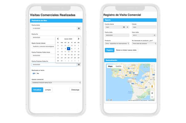 Registro visitas comerciales con Mobile reporting